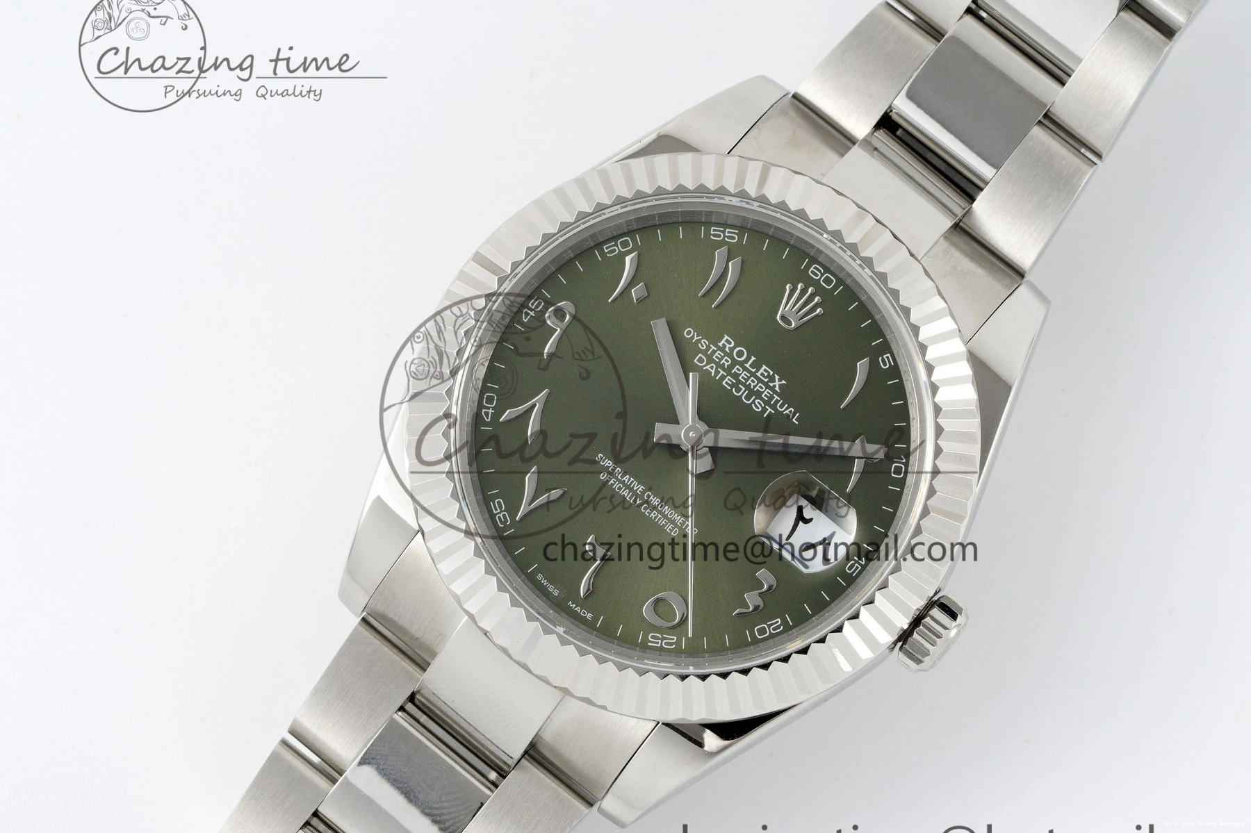 Good Copy Rolex Watches Green 41 V Oyster Steel VR3235 JDF Markers SS Dial Bracelet Sundust Arabic QuickDry DateJust 904L on 2238 0111